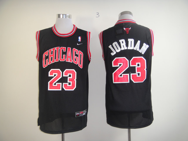 Nike Chicago Bulls #23 Jordan Black Color White name Jersey
