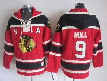 Chicago Blackhawks #9 Hull Red Hoodie