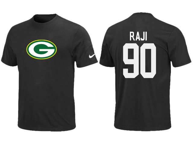  Nike Green Bay Packers 90 RAJI Name& Number TShirt Black 133 