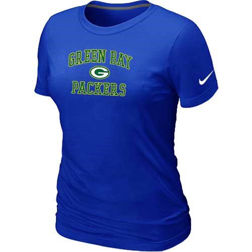  Green Bay Packers Womens Heart& Soul Blue TShirt 108 