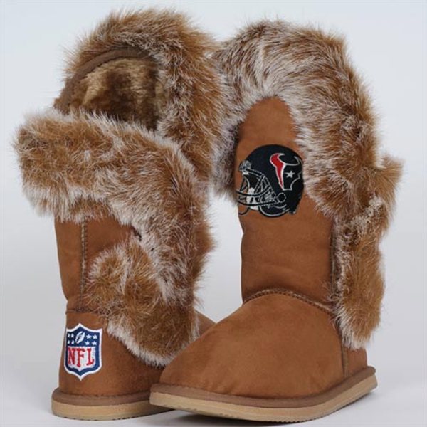 NFL Houston Texans Womens Cuce Shoes Ladies Fanatic Boots Brown