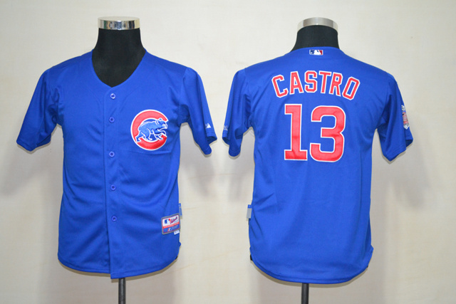 MLB Chicago Cubs #13 Castro Kids  Jersey - Blue