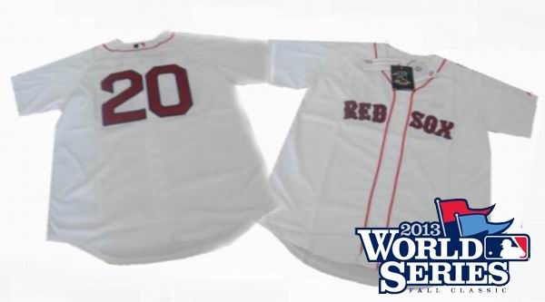 Boston Red Sox #20 Youkilis White w2013 World Series Patch