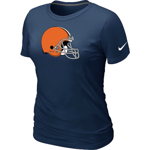  Cleveland Browns D- Blue Womens Logo TShirt 53 