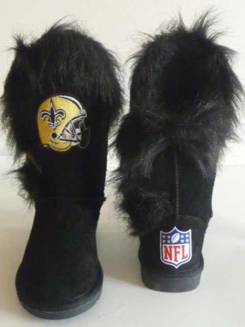 NFL New Orleans Saints Cuce Shoes Womens Cheerleader Boots - Black