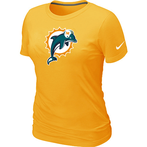  Miami Dolphins Yellow Womens Logo TShirt 60 