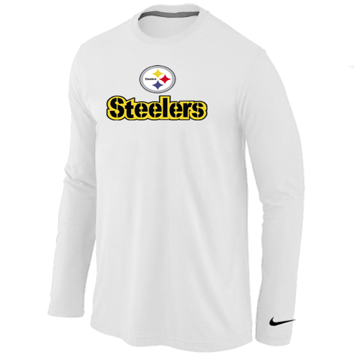 Nike Pittsburgh Steelers Authentic Logo Long Sleeve T-Shirt white
