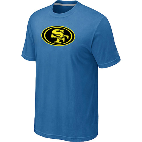  San Francisco 49 ers Neon Logo Charcoallight Blue Tshirt 127 