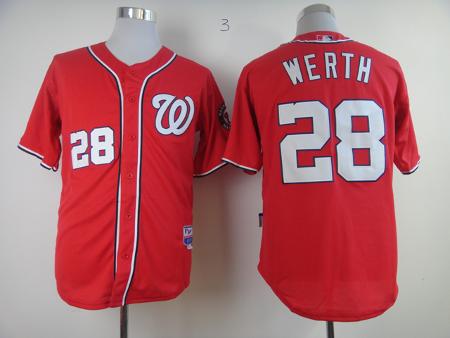 MLB Washington Nationals #28 Werth Jersey Red