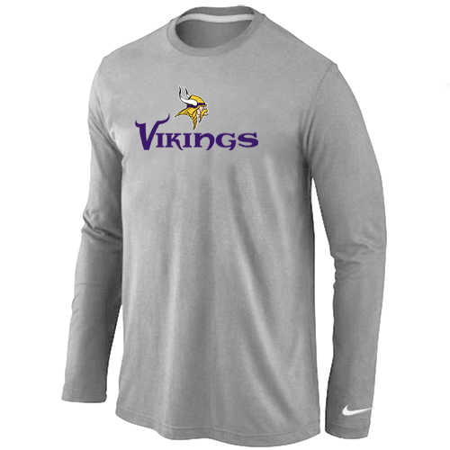 Nike Minnesota Vikings Authentic Logo Long Sleeve T-Shirt Grey