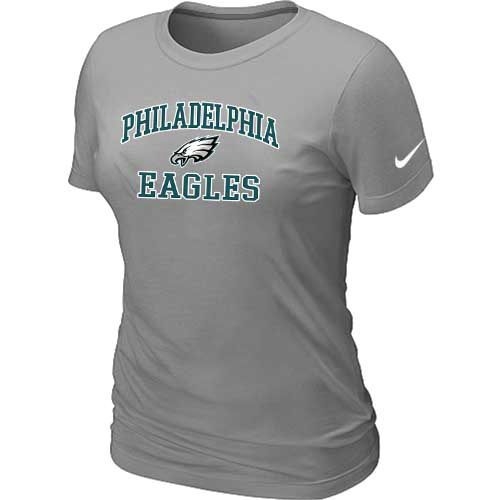  Philadelphia Eagles Womens Heart& Soul L- Grey TShirt 39 