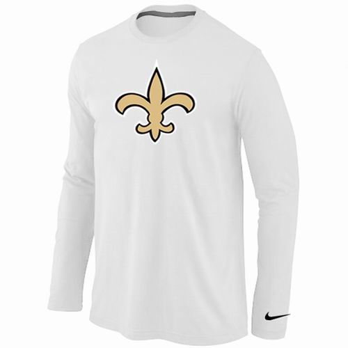 Nike New Orleans Sains Logo Long Sleeve T-Shirt WHITE