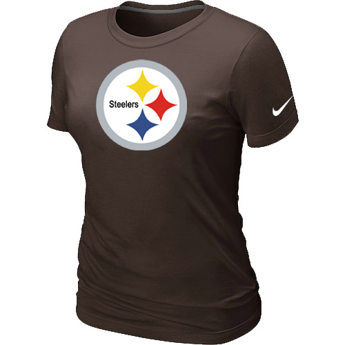  Pittsburgh Steelers Brown Womens Logo TShirt 59 