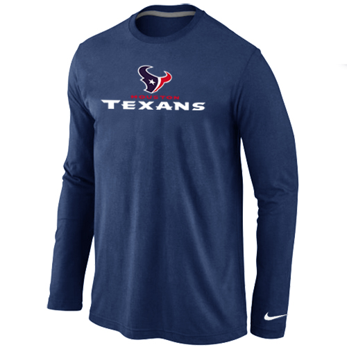 Nike Houston Texans Authentic Logo Long Sleeve T-Shirt D.Blue