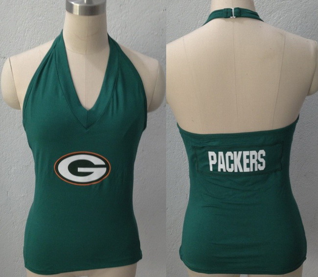 Womens All Sports Couture Green Bay Packers Blown Coverage Halter Top