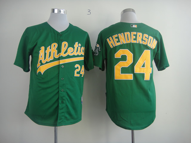 MLB Oakland Athletics #24 Henderson Green Jersey