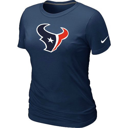  Houston Texans D- Blue Womens Logo TShirt 65 