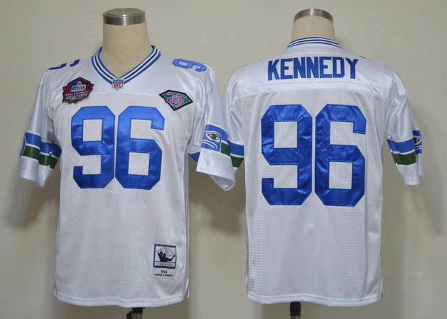 NFL Jerseys Seattle Seahawks 96 Kennedy White Hall of Fame 2012