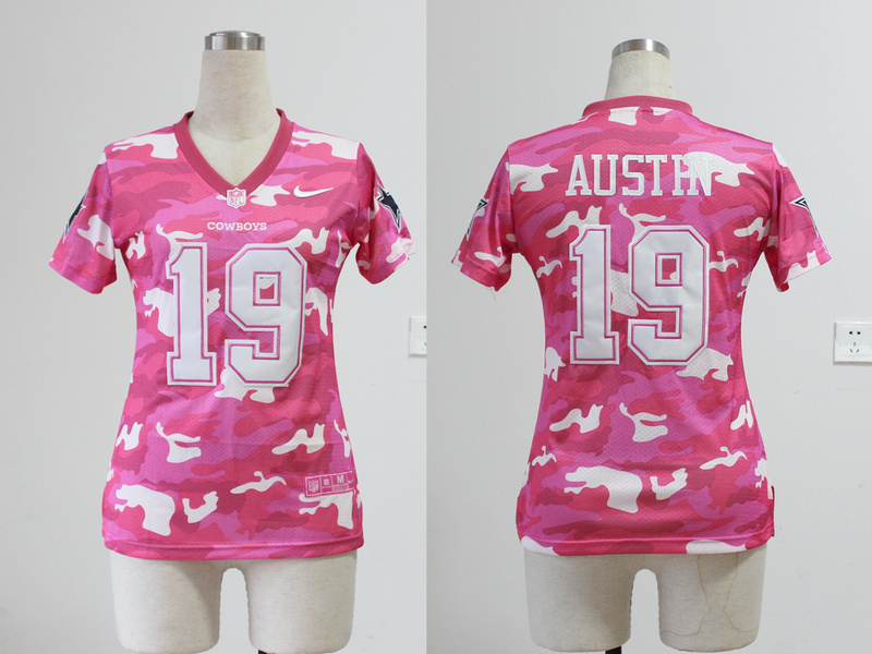 Nike Dallas Cowboys #19 Austin Women Pink Camo Jersey