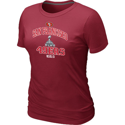  San Francisco 49 ers Super BowlXLVII Heart& Soul Red Womens TShirt 54 