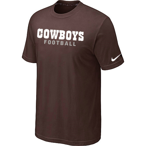  Nike Dallas Cowboys Sideline Legend Authentic Font TShirt Brown 62 