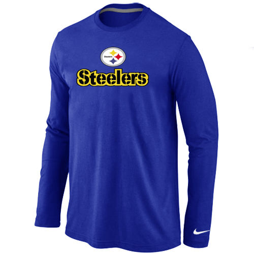 Nike Pittsburgh Steelers Authentic Logo Long Sleeve T-Shirt Blue