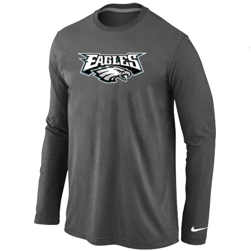 Nike Philadelphia Eagles Authentic Logo Long Sleeve T-Shirt D.Grey