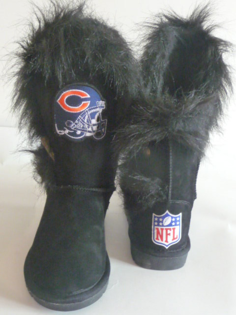 NFL Chicago Bears Logo Cuce Shoes Womens Cheerleader Boots - Black 