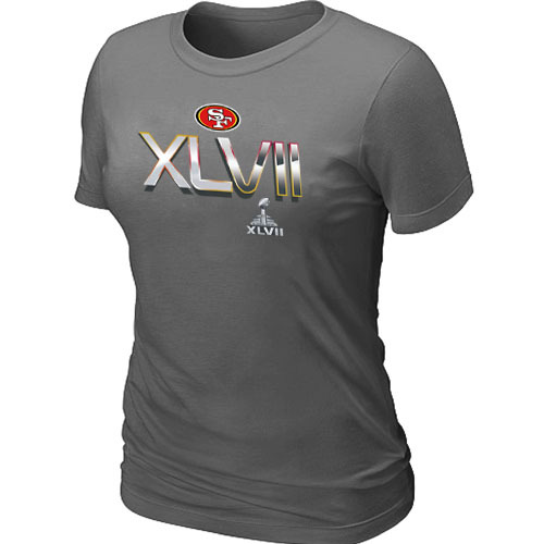  San Francisco 49 ers Super BowlXLVII On Our Way D- Grey Womens TShirt 46 