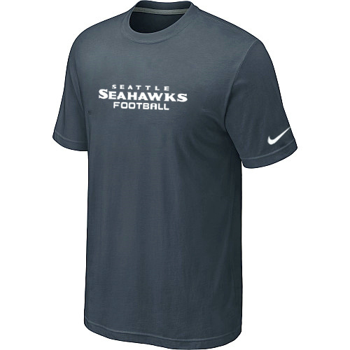  Nike Seattle Seahawks Sideline Legend Authentic Font TShirt Grey 82 