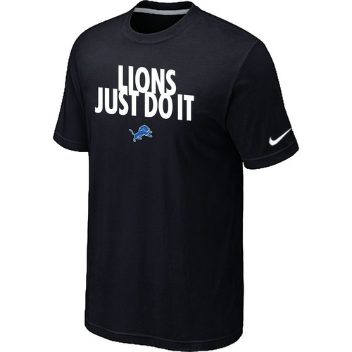 NFL Detroit Lions Just Do It Black TShirt 21 