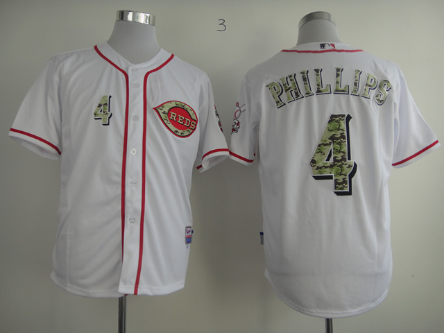 Cincinnati Reds 4 Phillips Authentic 2013 USMC Home Cool Base Jersey