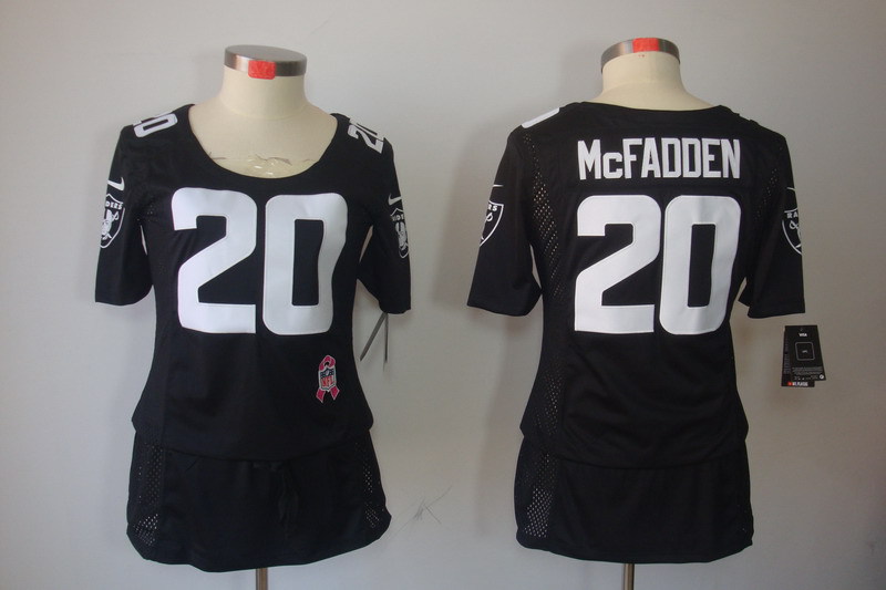 NFL Oakland Raiders #20 McFADDEN Black Women Breast Cancer Awareness Jersey