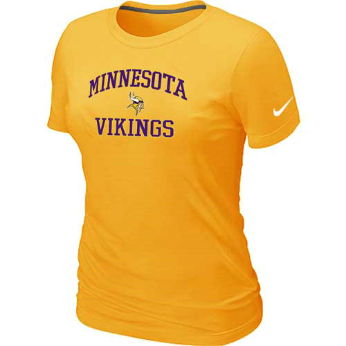  Minnesota Vikings Womens Heart& Soul Yellow TShirt 39 