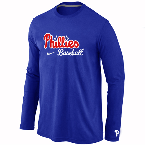 Nike Philadelphia Phillies Long Sleeve T-Shirt Blue