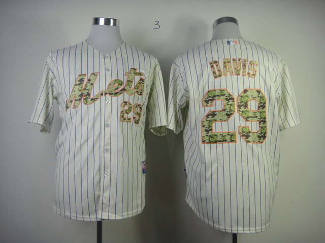 New York Mets Authentic 29 Davis 2013 USMC Home Cool Base Jersey w2013 All-Star Patch