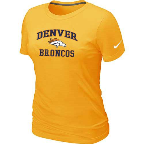  Denver Broncos Womens Heart& Soul Yellow TShirt 23 