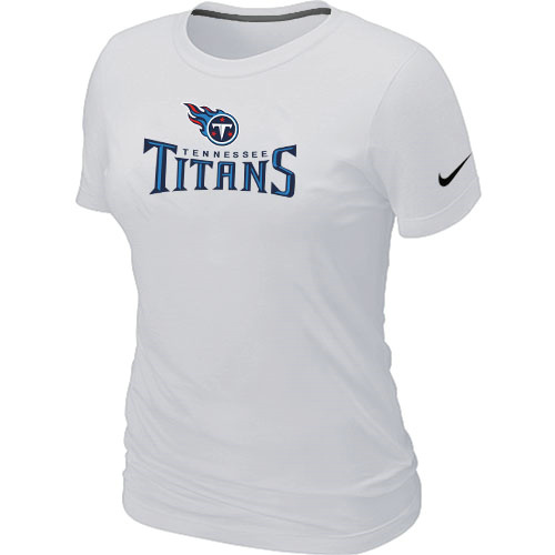  Nike Tennessee Titans Authentic Logo Womens TShirt White 2 