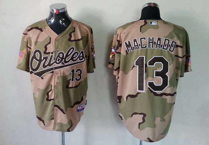 MLB Baltimore Orioles #13 Machado Camo Jersey