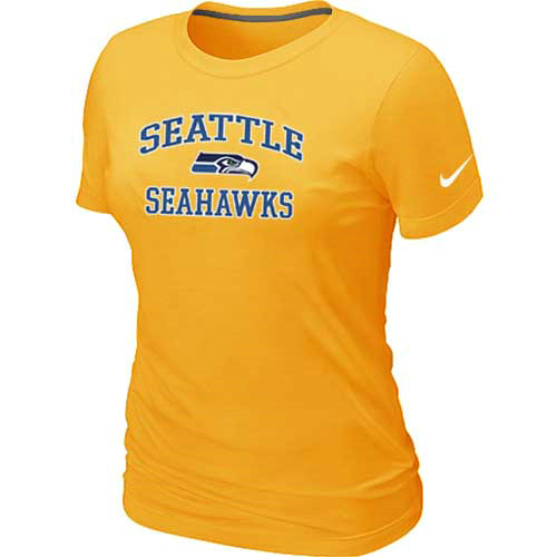  Seattle Seahawks Womens Heart& Soul Yellow TShirt 22 