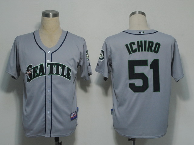 MLB Jerseys Seattle Mariners 51 Ichiro Grey Cool Base