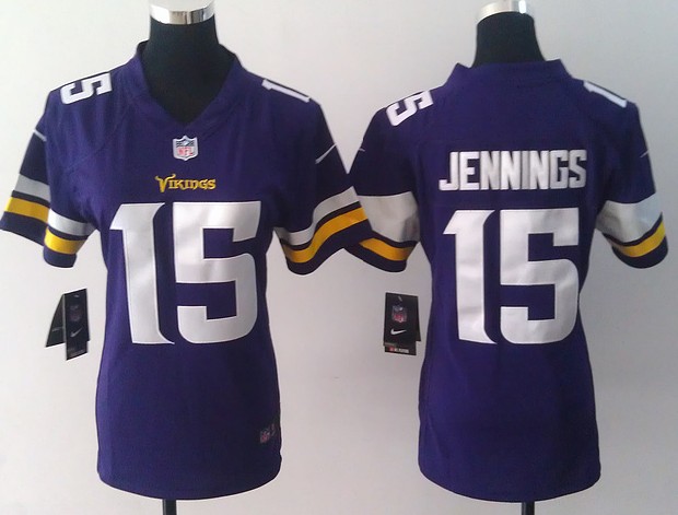 Women Nike Minnesota Vikings 15 Greg Jennings Purple Jerseys