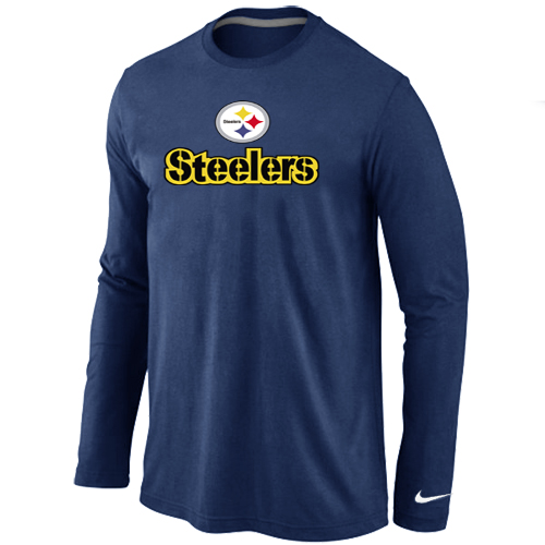 Nike Pittsburgh Steelers Authentic Logo Long Sleeve T-Shirt D.Blue