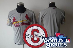 St. Louis Cardinals blank 2011 World Series Grey Jersey Stan Musial Memorial PATCH w2013 World Series Patch