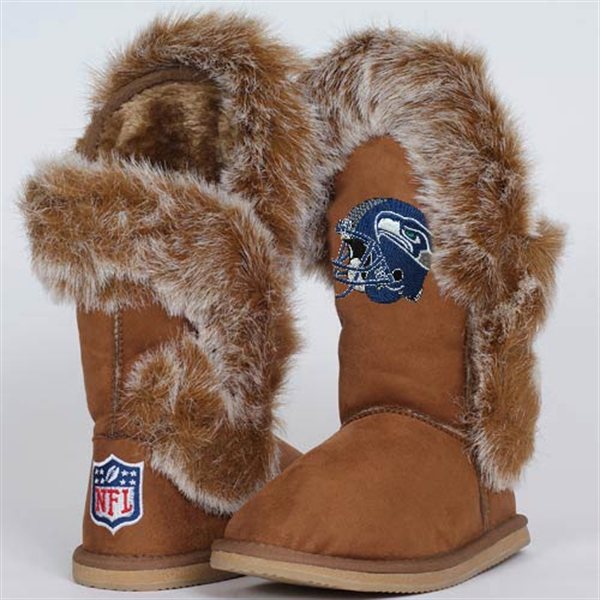 NFL Seattle Seahawks Womens Cuce Shoes Ladies Fanatic Boots Brown