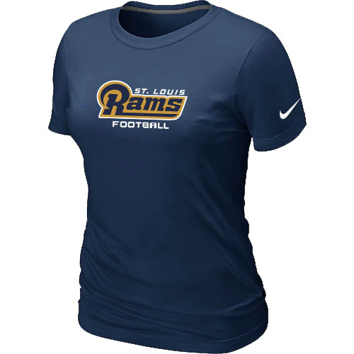  Nike St- Louis Rams Sideline Legend Authentic Font Womens TShirt D- Blue 2 