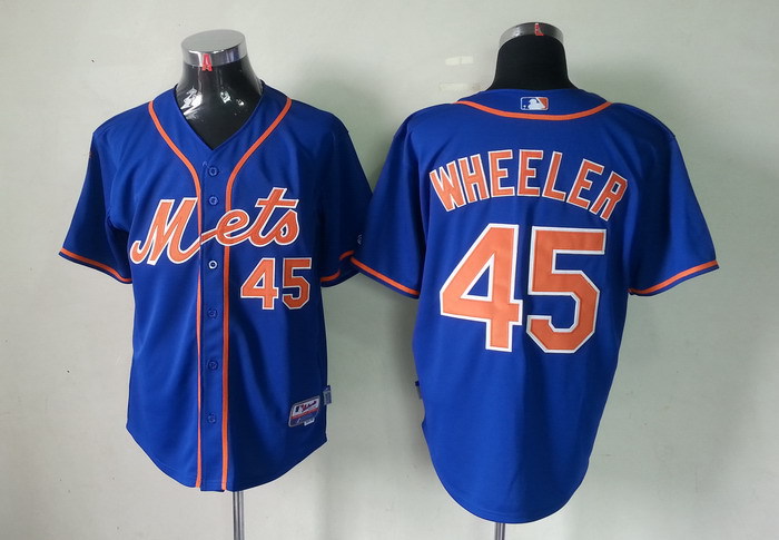 MLB New York Mets Jersey #45 Zack Wheeler Blue Jersey