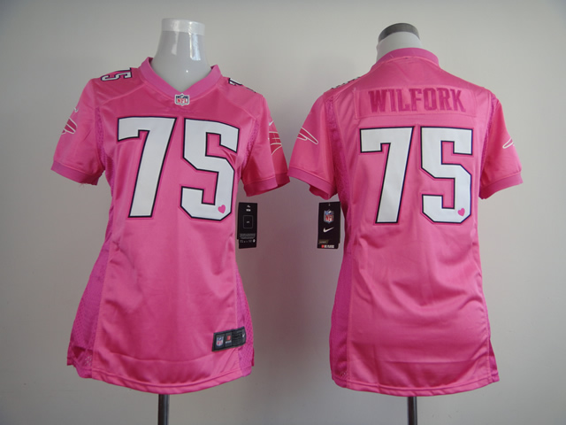 NFL New England Patriots #75 Wilfork Women Pink Jersey