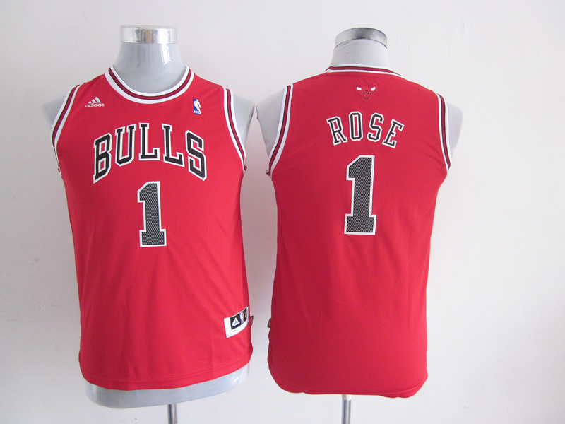 youth nba jerseys chicago bulls #1 rose Red