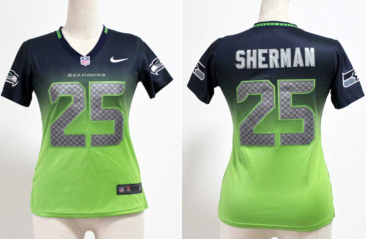 Women Nike NFL Seattle Seahawks #25 Sherman Fadeaway Drift Fashion Jersey